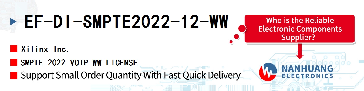 EF-DI-SMPTE2022-12-WW Xilinx SMPTE 2022 VOIP WW LICENSE