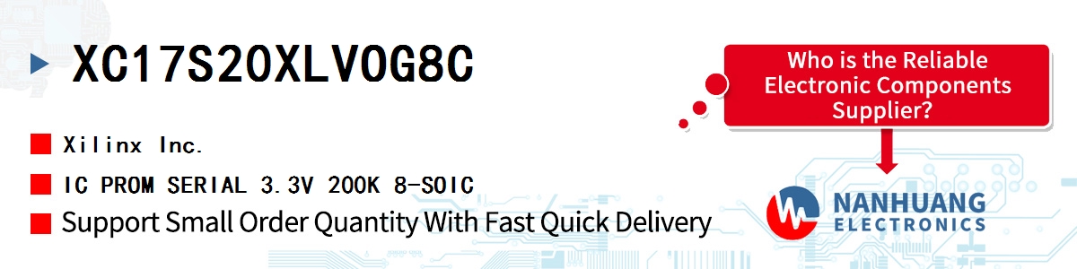 XC17S20XLVOG8C Xilinx IC PROM SERIAL 3.3V 200K 8-SOIC