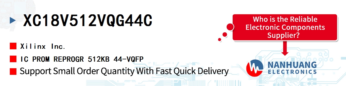 XC18V512VQG44C Xilinx IC PROM REPROGR 512KB 44-VQFP