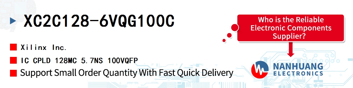 XC2C128-6VQG100C Xilinx IC CPLD 128MC 5.7NS 100VQFP