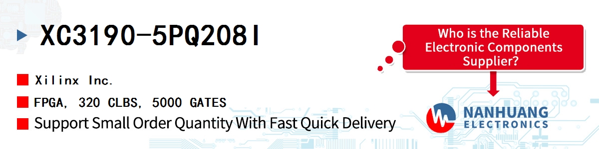 XC3190-5PQ208I Xilinx FPGA, 320 CLBS, 5000 GATES