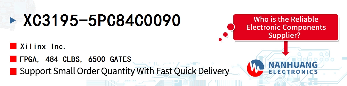 XC3195-5PC84C0090 Xilinx FPGA, 484 CLBS, 6500 GATES