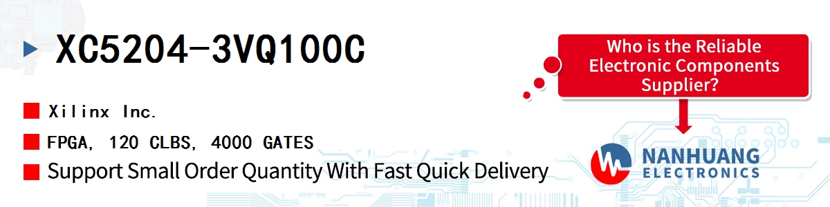 XC5204-3VQ100C Xilinx FPGA, 120 CLBS, 4000 GATES