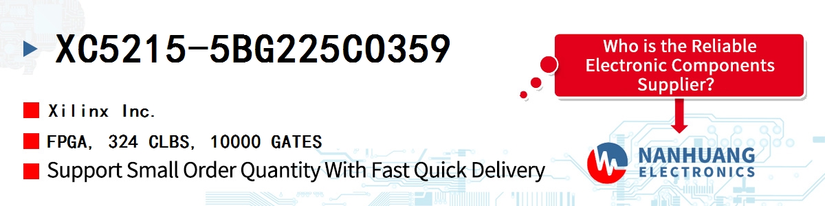 XC5215-5BG225CO359 Xilinx FPGA, 324 CLBS, 10000 GATES