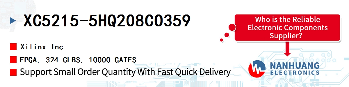 XC5215-5HQ208CO359 Xilinx FPGA, 324 CLBS, 10000 GATES