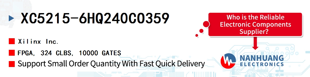 XC5215-6HQ240CO359 Xilinx FPGA, 324 CLBS, 10000 GATES