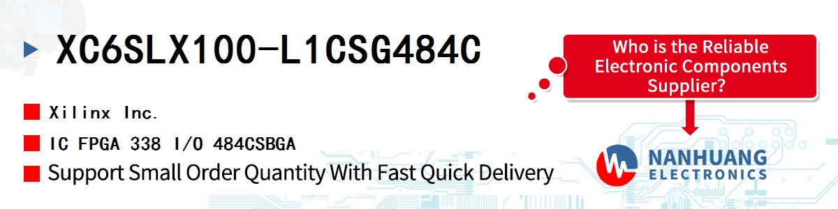 XC6SLX100-L1CSG484C Xilinx IC FPGA 338 I/O 484CSBGA