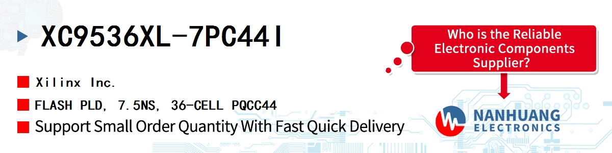 XC9536XL-7PC44I Xilinx FLASH PLD, 7.5NS, 36-CELL PQCC44